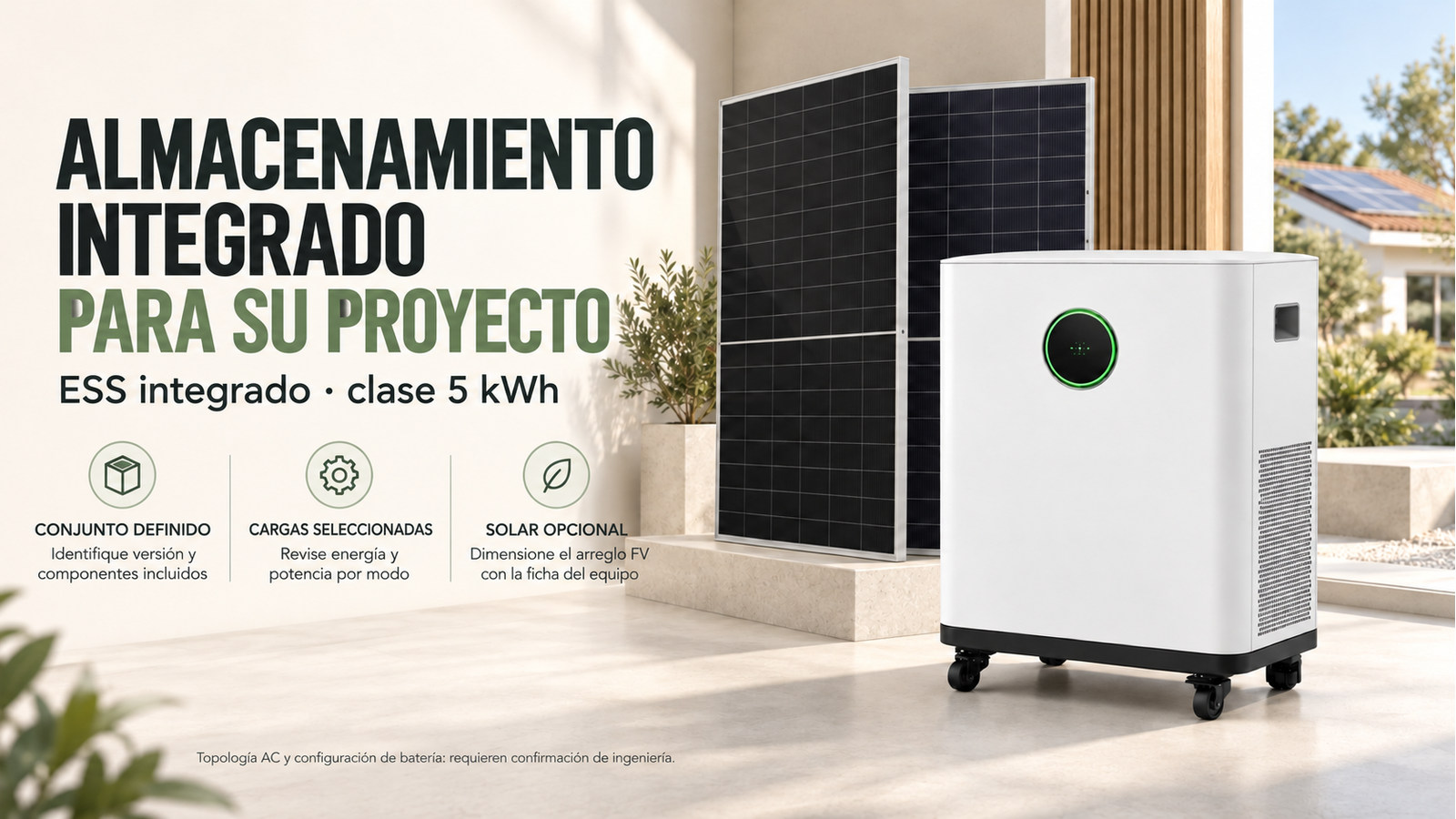 Opciones de suministro y evaluación técnica de ESS integrado · clase 5 kWh