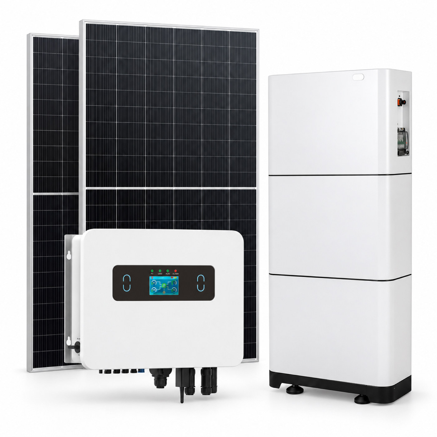Composición ilustrativa de Plataforma HV · módulo 102,4 V / 5,12 kWh
