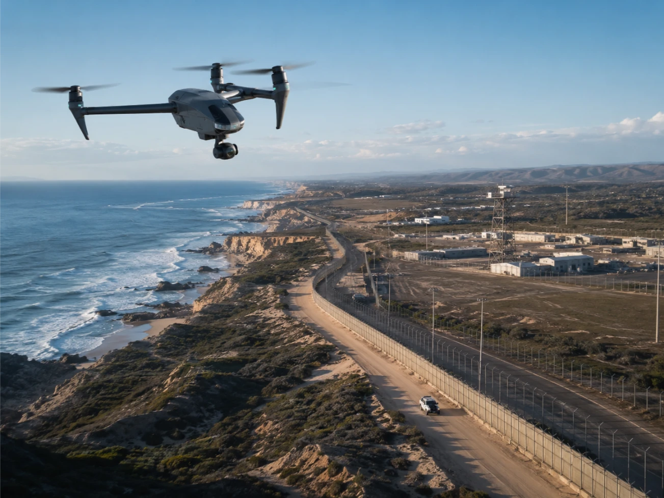 Dron de vigilancia en una misión de observación continua