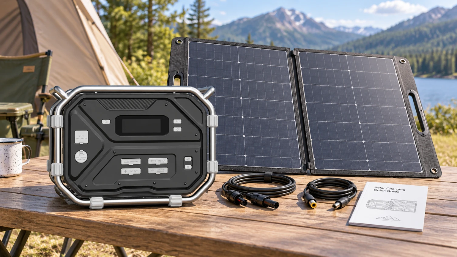 Kit de panel solar portátil y estación de energía